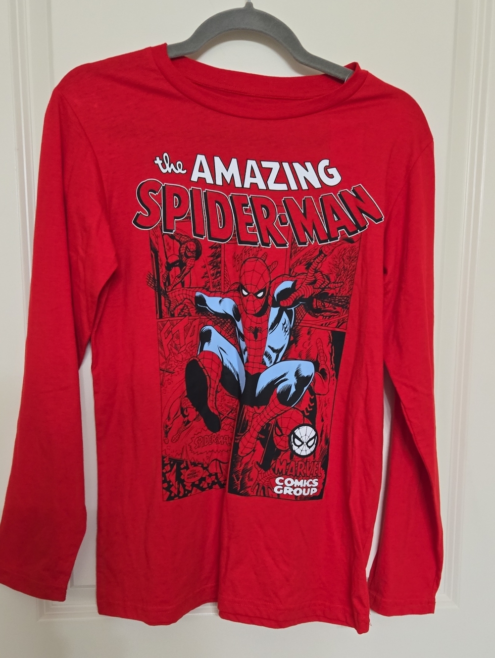 Marvel Red Long Sleeve Spider-Man Graphic Tee for Kids